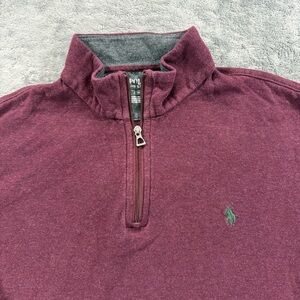 Polo Ralph Lauren Luxury Jersey Long Sleeve Quarter Zip Pullover Mens Large
